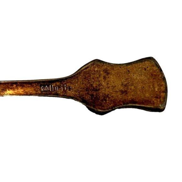 Vintage W Brite Hand Painted Blue White Iris Flower Miniature Teaspoon Japan 6" - Picture 6 of 6